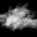 Humo blanco sobre fondo negro